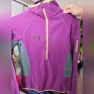 Columbia Purple and Gray Fleece Jacket Omni Heat XS